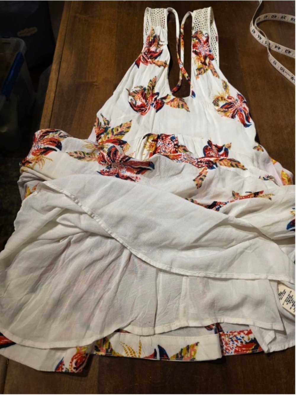 Free People Thought I Was Dreaming Mini Dress XS White Multi-color Floral - Picture 9 of 12